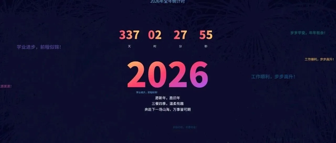 跨年祝福网页，新的一年，新的开始！！附源码！！-东升资源网