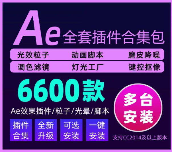 AE视频特效制作软件，6600款插件合集包，一键安装版本-东升资源网